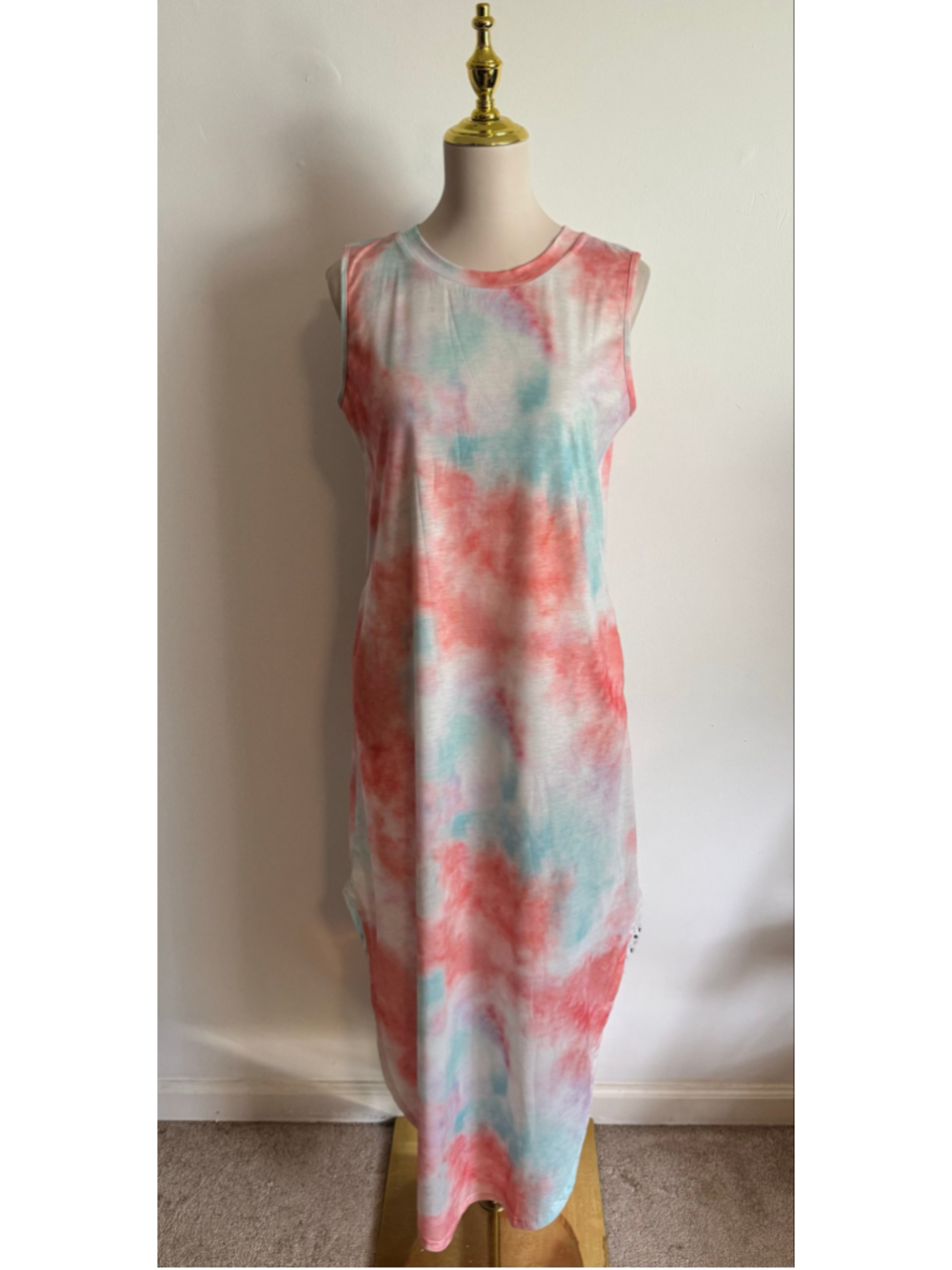 Women's Unbranded Tie-Dye Maxi Dress M White Pink